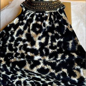 Alfani Petite Polyester / Spandex Bronze Beaded Halter Style Top